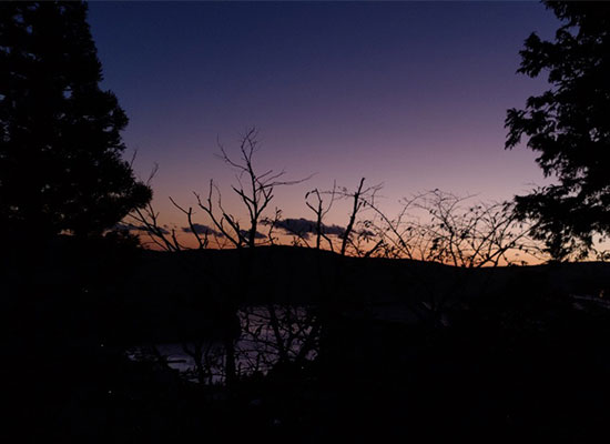 芦ノ湖の夕日